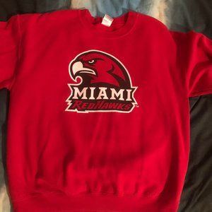 Red Miami Redhawks crewneck sweater